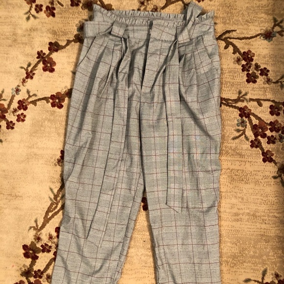 Forever 21 Plaid Paperbag pants Sz S New Cute - Picture 5 of 5